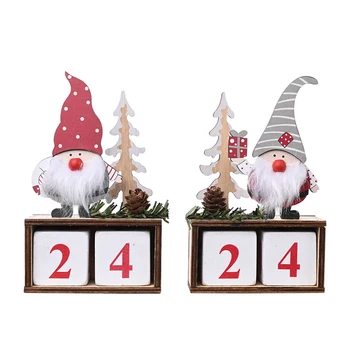 Medinių Kalėdų Advento Kalendorių Linksmų Kalėdų Dekoratyvinis Santa Claus Lėles, Papuošalus, Namų Kalėdos Naujųjų Metų Dovanos