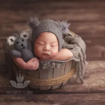 Megzti Koalos Skrybėlę Žaislas Naujagimių Fotografijos Rekvizitai Įdaryti Lokys Žaislas Naujagimių Gyvūnų Lėlės Nėrimo Koala Variklio Dangčio Baby Nuotrauka Prop