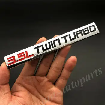 Metalas Chrome 3.5 L Twin Turbo Variklis, Automobilis, Auto Kamieno Emblema Ženklelio Lipdukai Lipdukas