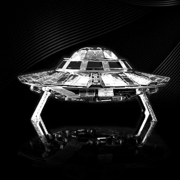Metalo DIY Nemokamai Klijai Montavimas Modelio 3D Stereoskopinis Mini Dėlionę Erdvėlaivis skraidančia Lėkšte NSO, Rafinuotas ir Kūrybinis Žaislas-Geriausia Dovana