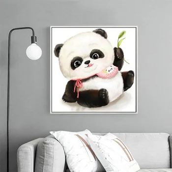 Mielas Panda Diamond Tapybos Animacinių filmų Gyvūnų Turo Visiškai Gręžimo 5D Nouveaute Mozaika, Siuvinėjimas, 
