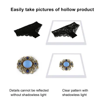 Mini LED Blykste Shadowless Apačioje Šviesos 22.5 cm Šešėlis-nemokama Šviesos Lempa Skydelyje Padas 20cm Foto Studija Dėžutę
