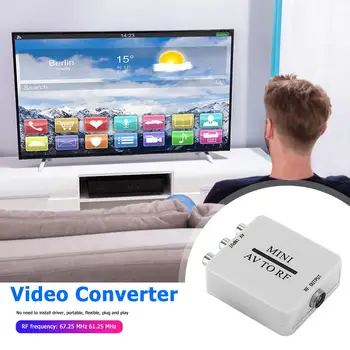 Mini RCA AV CVSB RF HD Video Converter Paramos RF 67.25/61.25 MHz TV Switcher mažas Energijos Suvartojimas Nėra Maitinimo Adapteris