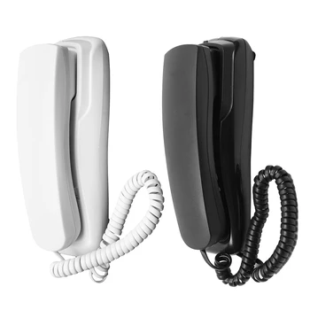 Mini Sienos Telefono corded telefono Home Office Viešbutis Stalinį Laidinį Telefoną, Balta/Juoda garso valdymas DC 48V