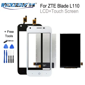 Mobilųjį Telefoną Touch Panel Jutiklis Touchscreen, Skirtas ZTE Blade L110 LCD Ekranas Jutiklinis Ekranas skaitmeninis keitiklis lcd zte l110