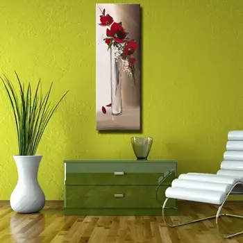 Modernus gėlių tapybos paletės peilis su akrilo naftos sunkieji tekstūros gėlių naftos paveikslai vaza kambaryje apdaila