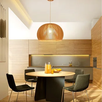 Modernus minimalistinis restoranas, baras, nauji Kinijos medinė arbatos kambarys Sieniniai šviestuvai kūrybos medienos lempos WF4181440