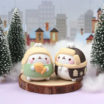 Molang Triušis Šiltos Žiemos Išskirtinis Mini Animacinių Filmų Lėlės Žaislas Subtilus Ornamentas Gražių Kūrybinių Dovanos Įdomu Gimtadienio Dovana