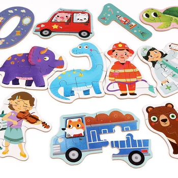 Montessori Mediniai Žaislai, Kūdikių, Vaikų Pažinimo Gyvūnų Ūkyje Vandenyno Medinės Dėlionės, Žaislų Anksti Eduction Dovanos