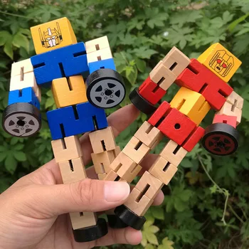 Montessori kūdikių Žaislai, Mediniai automobilio deformacijos robotas Vaikų Švietimo Ankstyvo Mokymosi Juokingas Žaidimai Dovanų