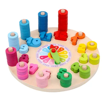Montessori Švietimo Žaislai, Skaitmeninis Logaritmas Laikrodis Porą Apskaičiuoti Apskritimo Vaikams, Mediniai Ankstyvojo Lavinimo Žaislas Vaikų Darželis