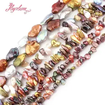 Multi-Color Laisvas Gėlavandenių Perlų, Natūralaus Akmens Karoliukai, Papuošalai Priėmimo 