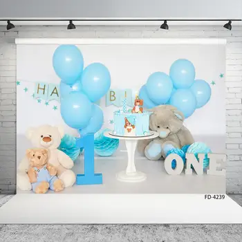 Mėlynos Balionų Žaislas Padengti Torto Nuotrauka Backdrops Vinilo Šeimų Vaikams Gimtadienio Baby Shower Photophone Mėgsta Nuotrauka