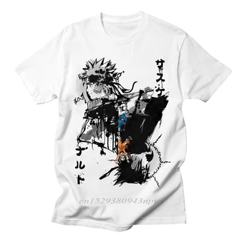 Naruto KOMANDA 7 Marškinėlius Vyrų Juokinga Spausdinti Aukštos Kokybės Patogus, Kvėpuojantis Grafikos Anime Atsitiktinis Streetwear Medvilnės Vyrų Drabužiai.