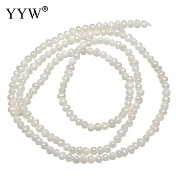 Natūralūs Gėlavandenių Perlų Prarasti Karoliukai balti 2.1 mm svoris Apie 0.8 mm Parduotas Už Maždaug 15 Colių Kryptis
