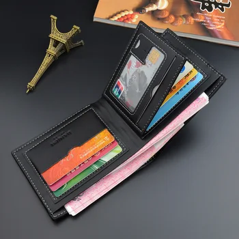 Nauja stiliaus vyriškos piniginės trumpas jaunimo check multi kortelės plonas minkštas įrašą piniginė piniginės rankinėje vyrų piniginės korteles