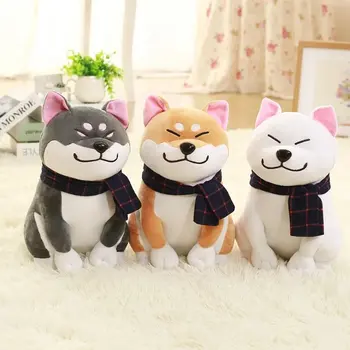 Naujas 1PC Dėvėti skara Shiba Inu šuo, pliušinis žaislas, minkšti kimštiniai šuns žaislas gera valentino dovanos draugei vaikams Kalėdų dovana
