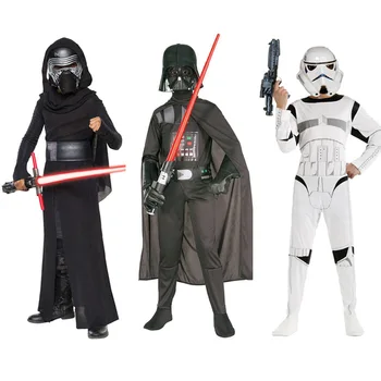 Naujas Atvykimo Star Karo Storm Trooper Darth Vader Anakin Skywalker Vaikų Cosplay Kostiumas Šalis Drabužių Jumpsuit Žaliojo Ir Kaukė