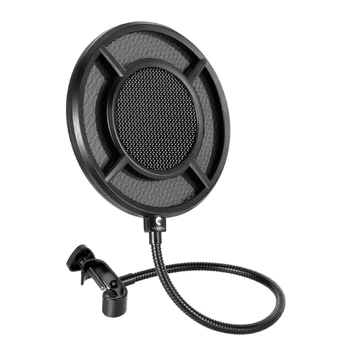 Naujas Dual Layer Metalo Grotelės Mikrofonas Pop Filtras Anti-Spray Ju Gyvai Dainuoti Įrašymas