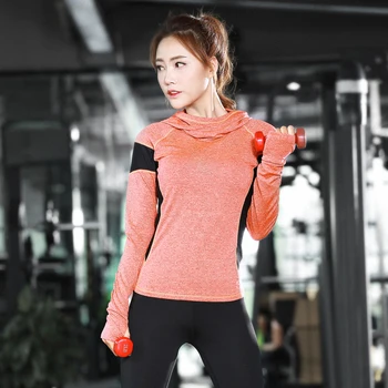 Naujas Jogos drabužių, striukę, pėdkelnes, moterų sporto treniruoklių veikia mokymo greitai-džiovinimo aukštos elastinga ilgomis rankovėmis T-shirt moterims