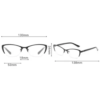 Naujas Pusė Ratlankio akiniai Specialių akinių vyresnio Metalo komfortą Optinis veidrodis Anti-nuovargio cat eye akiniai skaitymui +1.0-4
