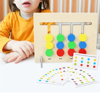 Naujas Stilius Keturių Spalvų/vaisių Atitikimo Žaidimas Logika dvipusis Vaikų Švietimo Žaislai, Dovanos Montessori Mediniai Žaislai