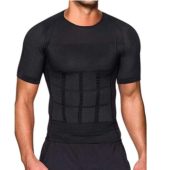 Naujas Vyrų Kūno Shaper Korekcinių Laikysena Marškinėliai Lieknėjimo Diržas Pilvo Pilvo Riebalų Deginimas Suspaudimo Korsetas Kūno Glass Toning T-Shirt