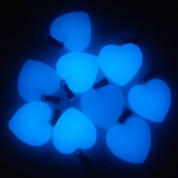 Naujas mados karšto parduoti meilė širdies mėlynos šviesos akmens pakabukai karolius, papuošalai priėmimo 20mm 50pcs/daug Didmeninės nemokamas pristatymas