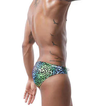 Naujas maudymosi kostiumėliai vyrų glaudės paplūdimio maudymosi kostiumėlį, leopardas spausdinti mažas juosmens paplūdimio šortai maillot de abin maudymosi kostiumas kelnės bikini 109