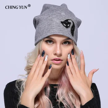 Naujas Žiemos Moterų Megztos Kepurės lady Šiltos Kepurės Diamond Fox vientisos Spalvos Storesnis Merginos Bžūp Mielas Aukštos Kokybės Vilnos Moterų Skrybėlę 2018