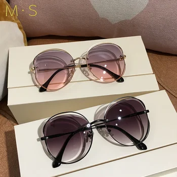 Naujos kartos akinius nuo saulės moterims, negabaritinių akiniai 2020 m gradientas, rudos, rausvos taškus saulės akiniai moterų dovana Prekės Dizaineris uv400