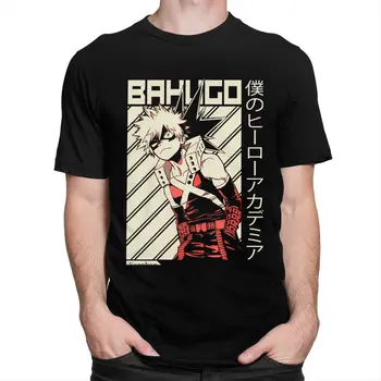 Naujovė Vyrų Boku No Herojus akademinės bendruomenės Marškinėlius Trumpas Rankovėmis Grynos Medvilnės Tee O-kaklo Laisvalaikio Anime, Manga Katsuki Bakugo T-shirt Merch