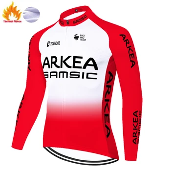 Naujų dviračių džersis žiemos KOMANDOS ARKEA uniforme ciclismo hombre jersey ciclismo dviračių žiemos vilnos ilgomis rankovėmis Dviračių džersis