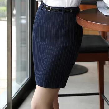 NaviuSpring Rudens Mados Moterų Dryžuotas Sijonas Elegantiškas, Aukštos Kokybės Formaliojo Office Trumpas Dugnas