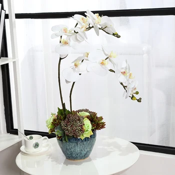 Nekilnojamojo Touch Dirbtinio latekso Orchidėja Drugelis Gėlės Netikrą Phalaenopsis drugys Orchidėjų šilko Gėlių, vestuvių Namų šaliai Dekoro
