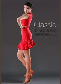 Nereguliarus Lotynų Šokių Sijonas Moterims Lotynų Kostiumas Raudona Juoda Lotynų Sijonas Samba Tango Nereguliarus Šokių Suknelės Praktika