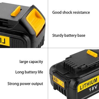 NinePalms ličio jonų baterija 18V 5Ah tinka DeWalt DCB184 DCB181 DCB182 DCB200 18V ir 20V Baterija