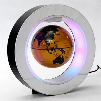 O forma, Juoda Mėlyna LED Pasaulio Žemėlapyje Dekoro Namuose Elektroninės Magnetic Levitation Plūduriuojantis Pasaulyje Antigravity LED Šviesos Dovanų Dekoravimas
