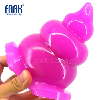 Originalus FAAK 11.7*7.9 cm juokinga išmatų analinis kaištis su siurbimo taurės, 3 spalvų sekso produktai butt plug vyrai moterys įdomus masturbacija