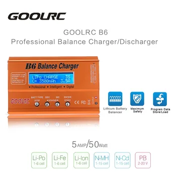 Originalus GoolRC B6 Mini Multi-funkcinis 50W Baterijos Likutis Kroviklis/Išleidiklis už LiPo 
