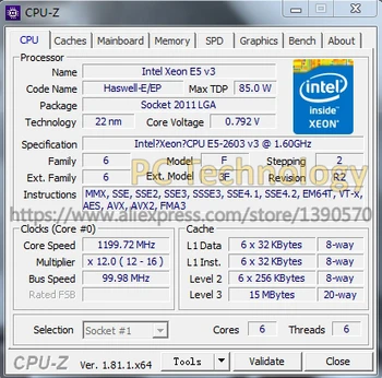 Originalus Intel Xeon processor E5 V3 E5-2603V3 CPU E5 2603 V3 1.60 GHZ, LGA2011-3 15MB 6-Core nemokamas pristatymas E5 2603V3