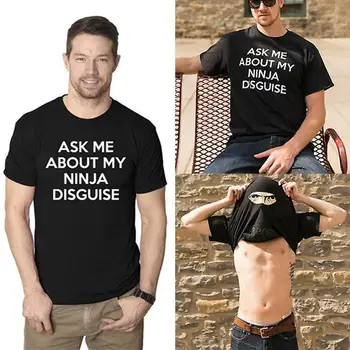 PAKLAUSKITE MANĘS APIE MANO NINJA NUSLĖPTI Vyrai Vaikas Moterų Mergina Atsitiktinis Trumpas Rankovėmis Tee Viršuje Minkštas Madinga Juokingi Grafika Hipster T-Shirt