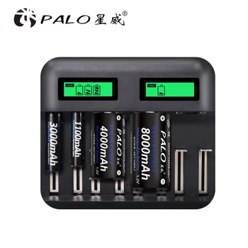 PALO 2/4/6/8pcs D dydžio baterija Originalus akumuliatoriai 8000mAh NI-MH 1.2 V baterija flash šviesos dujų viryklė radijas