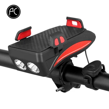 PCycling 4 in 1, Dviračių Telefono Turėtojas Electrica Motociklą USB Įkrovos Vandeniui MTB Kelių Dviratį Šviesos 130decibel Ragų Galia Bankas