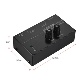PP500 Ultra-kompaktiškas Telefonas Preamplifier Phono Preamp Bass Aukštų dažnių Balanso Apimties Tonas EQ Kontrolės Valdyba