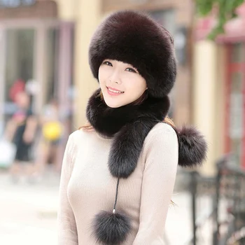 Papildomo ilgio moterų žiemos skrybėlę su lapės kailio supa, gali būti naudojamas kaip šalikas, pakabinti ant galinio dangtelio grandinės, kupolo Mongolija