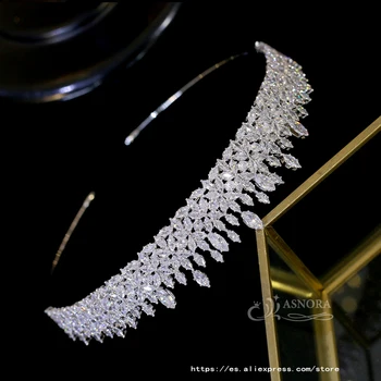 Paprasta karūna cirkonis vestuvių šukuosena kristalų nuotaka vestuvių karūna lankelis galvos apdangalas papuošalai, šaliai, aksesuarai