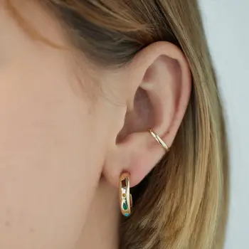 Paprasta mados, papuošalai, aukso spalvinga akmens mažas hoopas auskarai moterims 2020 naujas classic vintage papuošalai
