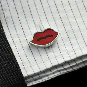 Papuošalai marškinėliai Mados cufflink moterims, Raudonos spalvos lūpų Manžetai nuorodą Didmeninė Mygtuką Emalio Prabangių Vestuvių Vyrų Nemokamas Pristatymas
