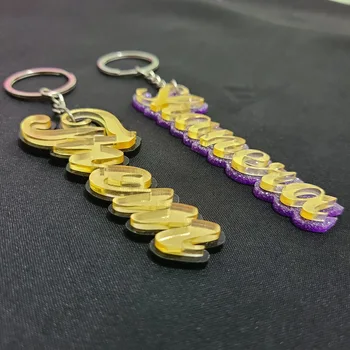 Pasirinktiniai Akrilo dvigubai layernameplate Key Chain Asmeninį Graviruotas Žiedas raktams Dovana Jai Valentino Dovana